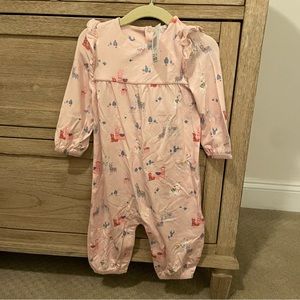 Angel Dear Pink Llama Ruffle Sleeve Romper NWT